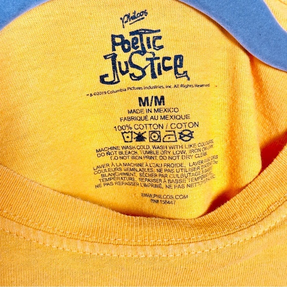 Poetic Justice Tupac Pop Art Graphic Tee 100% Cotton Retro Streetwear M Yellow - Picture 4 of 8